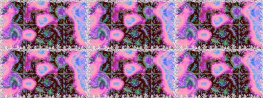 Kusursuz bir geçmişi var. Raster illüstrasyonu. Kumaş, tekstil, duvar kağıdı baskısı için. Renkli şal desenli, kahverengi ve pembe çiçekli ve dekoratif elementli kusursuz desen. Antika retro tarzı.