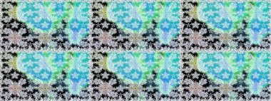 Çiçeksel fantezi tasarımı, parlak bir arka planda, kusursuz bir desen. Renkli Bahar Temalı Kusursuz Arkaplan. Düz Çiçek Elementleri Tasarımı.