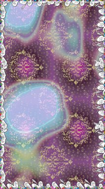 Kusursuz çiçek deseni. Asya tekstil tarzında. Düz Çiçek Elementleri Tasarımı. Mor ve nötr renkte çiçekler. Renkli Bahar Temalı Kusursuz Arkaplan. Raster illüstrasyonu.