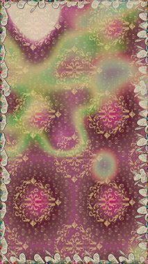 Raster illüstrasyonu. Tarafsız ve kahverengi renklere karalamalar çizen kusursuz çiçek deseni.