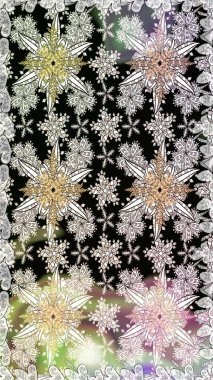 Çiçeksiz desenli arka plan, darbeler, sıçramalar, yaz çiçekleri. Raster illüstrasyonu. Tarafsız ve siyah renkte çiçekler.