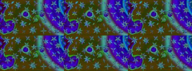 Çiçekli zambakların eskiz geçmişi. Parlak çiçekli kolaj çiçekleri mavi ve kahverengi. Çiçek tasarımı için inanılmaz kolaj cennet tarzı..