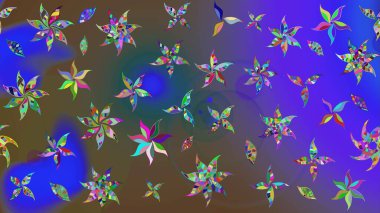 Raster illüstrasyonu. Anti-stres için soyut örnek sayfası. Mor ve mavi renklerde.