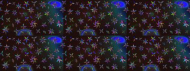 Raster suluboya çiçek deseni, narin çiçekler, gri ve kahverengi çiçekler, tebrik kartı şablonu. Güzel kumaş deseni.