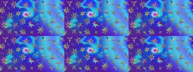 Çiçekli çiçek deseni, suluboya. Raster deseni. Süslü kumaş deseni.