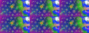 Eskiz arkaplan modeli. Vadinin mavi ve mor renkli çiçekleri. Suluboya, elle çizilmiş. Raster - stok.