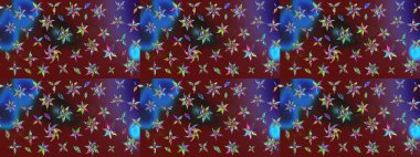 Soyut etnik raster çizim kalıbı. Kabile sanatı boho baskısı, klasik çiçek arkaplanı. Arkaplan dokusu, duvar kağıdı, kırmızı ve kahverengi renkli çiçek teması.