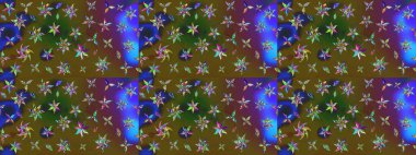 Sevimli çiçek raster deseni. Modaya uygun kumaş deseni. Renkli Yaz Temalı eskiz kalıbı. Düz Çiçek Elementleri Tasarımı.