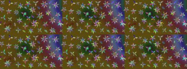 Taslak dekoratif arka plan, çiçek mandala. Çiçek. Raster illüstrasyonu. Yeşil ve kahverengi renklerde.