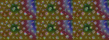 Sevimli çiçek raster deseni. Renkli çiçekler. Renkli Bahar Teması eskiz kalıbı. Düz Çiçek Elementleri Tasarımı.