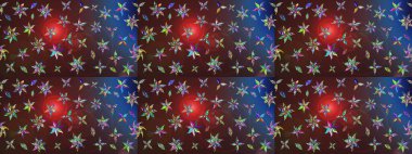 Küçük çiçekteki sevimli çiçek deseni. Güzel karalamalı çiçek desenli çizim. Güzel kumaş deseni. Raster illüstrasyonu.