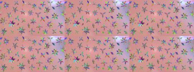 Gömlek, arka plan modelini çiz. Tarafsız ve pembe renklerde çiçekler. Tropik çiçekler.