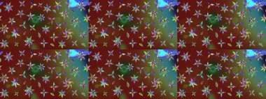 Kahverengi ve kırmızıda çiçekler. Eskiz arkaplan modeli. Suluboya, elle çizilmiş. Raster stoku.