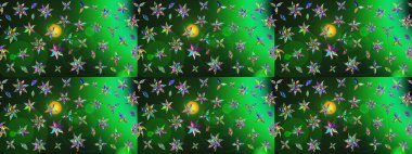 Raster illüstrasyonu. Yeşil ve gri renklerde. Anti-stres için Raster soyut şablon sayfası.