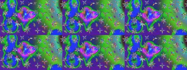 Yeşil ve mavi renkte çiçekler olan çiçek deseni çiz. Suluboya tarzında yeşil ve mavi renkte çiçekler.