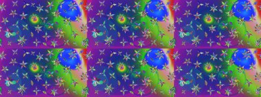 Çiçek ve yapraklı çiçek deseni. Küçük çiçekli şirin bir desen. Raster illüstrasyonu.