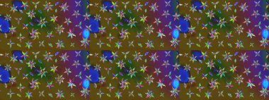 Renkli papatya deseni. Raster illüstrasyonu. Renklerde.