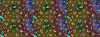 Raster illüstrasyonundaki çiçek desenli çizim. Renkli çiçekler. Renkli Yaz Temalı eskiz kalıbı. Düz Çiçek Elementleri Tasarımı.