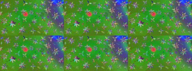 Çiçek desenli eskiz, yaz çiçekleri. Renkli çiçekler. Renkli Bahar Teması eskiz kalıbı. Düz Çiçek Elementleri Tasarımı.