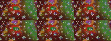 Çiçekli karalama şeklinde Raster çiçek deseni. Nazik, narin çiçek arkaplanı. Renkli çiçekler.