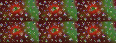 Çiçekli karalama şeklinde Raster çiçek deseni. Nazikçe, rengarenk bahar çiçekleri. Raster illüstrasyonu.