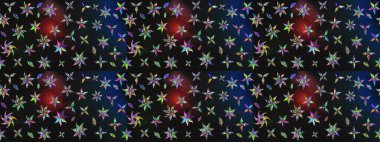 Raster illüstrasyonundaki çiçek desenli çizim. Renkli çiçekler. Renkli Yaz Temalı eskiz kalıbı. Düz Çiçek Elementleri Tasarımı.