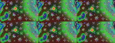 Çiçekli eskiz deseni. Suluboya çizimi. El çizimi. Yeşil ve kahverengi renkte çiçekler.