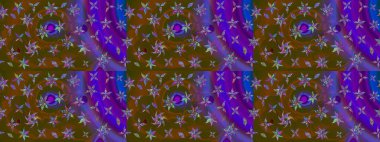 Düz Çiçek Elementleri Tasarımı. Çiçek desenli çizim. Raster illüstrasyonu. Asya tekstil tarzında. Renkli Bahar Teması eskiz kalıbı. Güzel kumaş deseni.