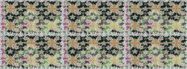 Renkli Bahar Temalı Kusursuz Arkaplan. Raster illüstrasyonunda kusursuz çiçek deseni. Düz Çiçek Elementleri Tasarımı. Güzel kumaş deseni.