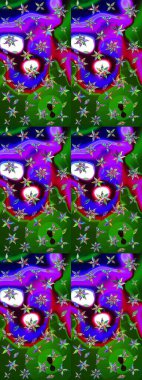 Sabıka fotoğraflarında, bebek kıyafetlerinde, duvar kâğıtlarında, paket kutularında falan kullanılabilir. Raster. Zarif, parlak ve eskiz yeşil ve mor çiçek desenli tasarım.