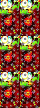 Raster illüstrasyonu. Eski usul küçük çiçekli şirin bir eskiz deseni. Kumaş, duvar kağıdı ve kağıt üzerine baskı yapmak için gelişen arka plan. Moda arka planında parlak buketler.