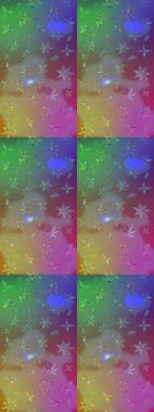 Ağaç dallı bahar çiçekleri ile desen, yeşil ve mor renkler ile çiçek silueti. Raster deseni.