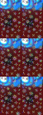 Küçük çiçekteki sevimli çiçek deseni. Raster illüstrasyonu. Çizim.