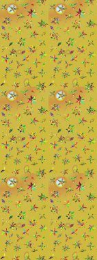 El çizimi çiçekli soyut çizim kalıbı. Renkli çiçekler. Raster illüstrasyonu.