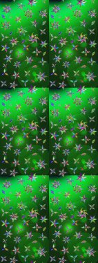 Raster illüstrasyonundaki çiçek desenli çizim. Raster illüstrasyonu. Renklerle. Güzel kumaş deseni.