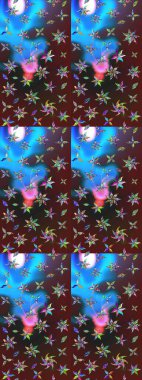 Halk tarzı. Renkli çiçekli ve yapraklı harika bir çiçek deseni çizmişsin. Modern çiçek arkaplanı. Moda baskıları için zarif bir şablon.