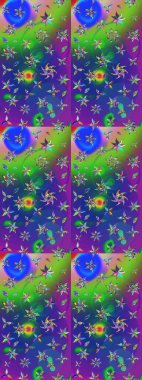 Organik motif arka planı. Raster illüstrasyonu. Ultraviyole kumaş deseni. Çizim deseni.