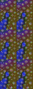 Kumaş, duvar kağıdı ve kağıt üzerine baskı yapmak için gelişen arka plan. Moda arka planında parlak buketler. Eski usul küçük çiçekli şirin bir eskiz deseni. Raster illüstrasyonu.