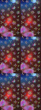 Karalama çiçeği. Raster illüstrasyonu. Zentangle soyut çiçekleri. Renkli Bahar Teması eskiz kalıbı. Güzel kumaş deseni. Düz Çiçek Elementleri Tasarımı.