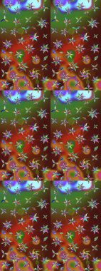 Düz Çiçek Elementleri Tasarımı. Renkli Bahar Teması eskiz kalıbı. Raster..