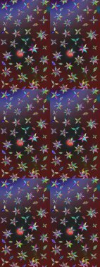 Renkli çiçekler. Raster illüstrasyonunda çiçek deseni çizimi.