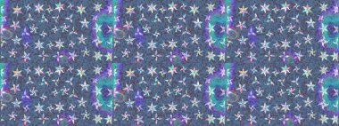 Kumaş desenli papatya çiçeği detayı. Mavi renkte çiçekler.