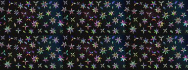 Çiçek deseni. Raster güzel kumaş deseni çiziyor. Renkli Bahar Teması eskiz kalıbı. Düz Çiçek Elementleri Tasarımı.