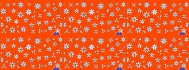 Renkli Bahar Teması eskiz kalıbı. Çiçeksel fantezi tasarımı ve parlak bir arka plan çizimi. Düz Çiçek Elementleri Tasarımı.