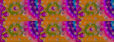 Düz Çiçek Elementleri Tasarımı. Çiçekli eskiz arkaplanı. Renkli Bahar Teması eskiz kalıbı. Çocuk stili.