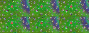 Renkli Bahar Teması eskiz kalıbı. Düz Çiçek Elementleri Tasarımı. Raster..