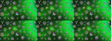 Parlak çiçekli kolaj çiçekleri. Çiçekli zambakların eskiz geçmişi. Çiçek tasarımı için inanılmaz kolaj cennet tarzı..