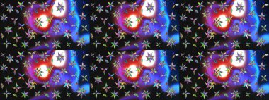 Çiçekli karalama şeklinde Raster çiçek deseni. Nazikçe, rengarenk bahar çiçekleri. Raster illüstrasyonu.