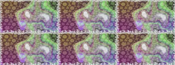 Raster Çiçek İllüstrasyonu güzel tekstil. Tarafsız ve gri renklerde etnik çiçeklerle kusursuz bir desen..