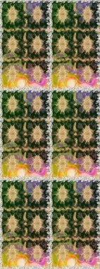 Kahverengi ve bej renklerde altın elementler. Kusursuz raster arka plan. Çiçek deseni. Şık bir grafik desen. Duvar kâğıdı barok, İspanyol kumaşı.